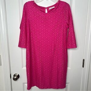 Allison Daley Fuchsia Lace OverLay Dress Women’s